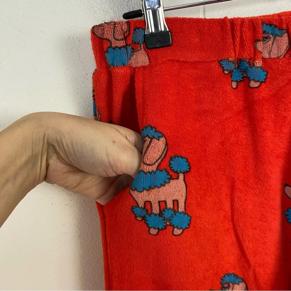 Hugo Loves Tiki Poodle Print Pj Lounge Set Orange Girls Size 12 T Organic Cotton - Picture 14 of 16